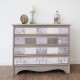 xParis Patchwork Chest of Drawers Decoupaged in Taupe and Cream with Clear Crystal Knobs