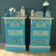 xBlue and Gold Bedside Drawers